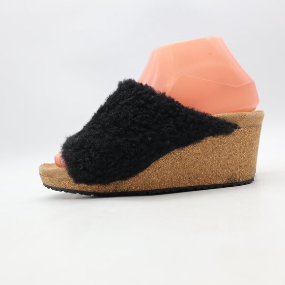 Birkenstock Papillio Namica Teddy Women's EU Size 36 Black Wedge Shearling Upper - Picture 4 of 9